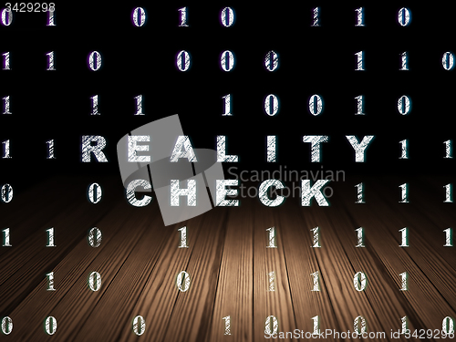 Image of Business concept: Reality Check in grunge dark room