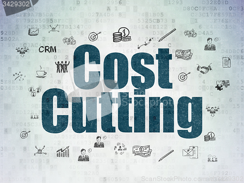 Image of Finance concept: Cost Cutting on Digital Paper background