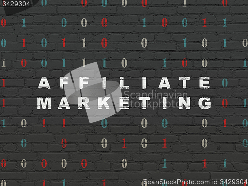 Image of Finance concept: Affiliate Marketing on wall background