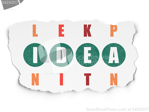 Image of Marketing concept: word Idea in solving Crossword Puzzle