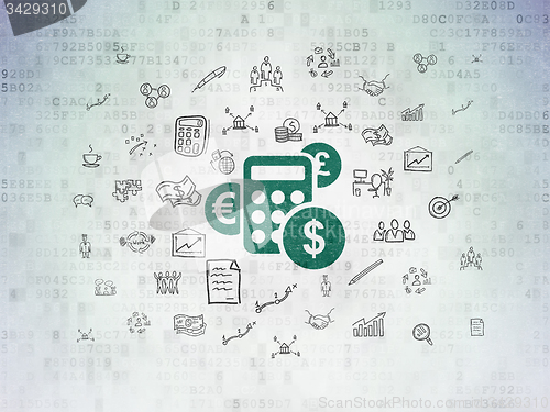 Image of Finance concept: Calculator on Digital Paper background