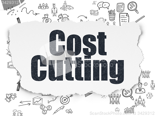Image of Business concept: Cost Cutting on Torn Paper background