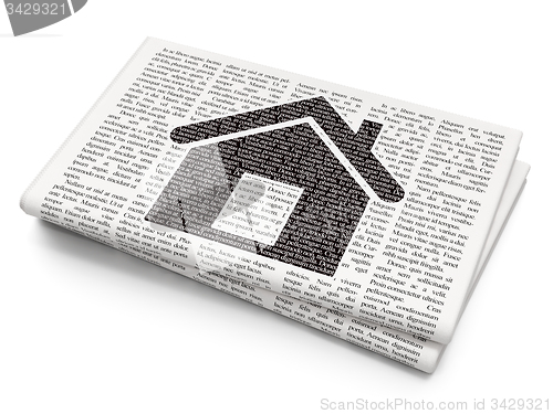 Image of Finance concept: Home on Newspaper background