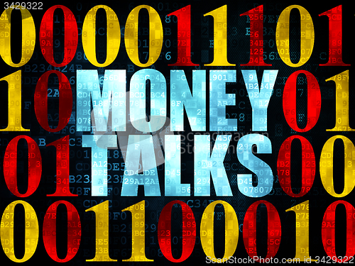 Image of Business concept: Money Talks on Digital background
