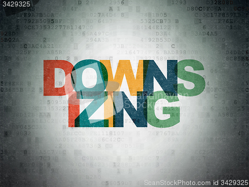 Image of Business concept: Downsizing on Digital Paper background