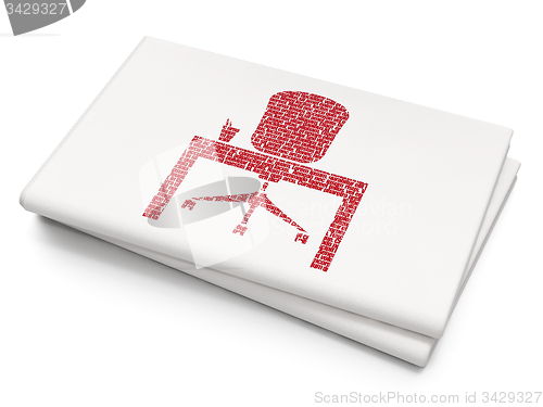 Image of Finance concept: Office on Blank Newspaper background