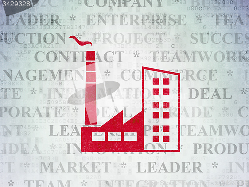 Image of Business concept: Industry Building on Digital Paper background