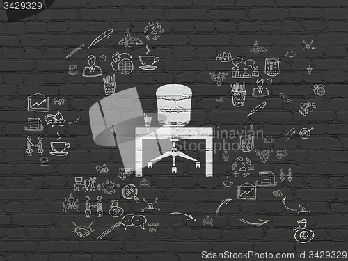 Image of Finance concept: Office on wall background