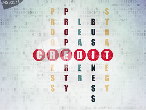 Image of Finance concept: word Credit in solving Crossword Puzzle