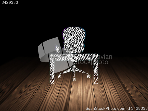 Image of Finance concept: Office in grunge dark room