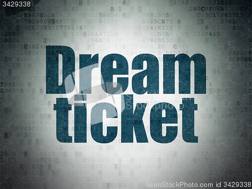 Image of Finance concept: Dream Ticket on Digital Paper background
