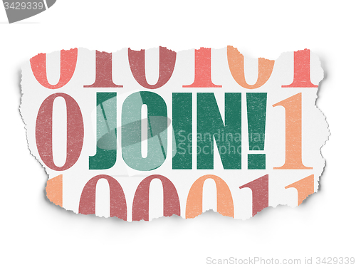 Image of Finance concept: Join! on Torn Paper background