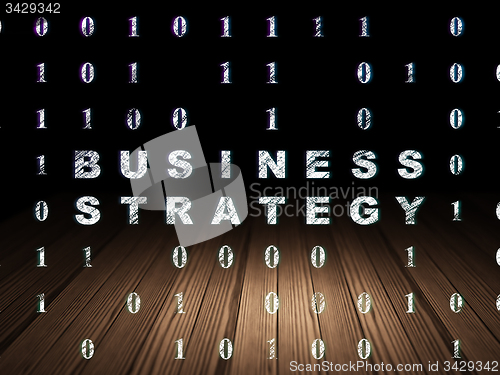 Image of Business concept: Business Strategy in grunge dark room