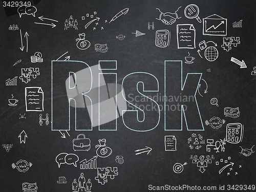 Image of Finance concept: Risk on School Board background