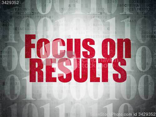Image of Business concept: Focus on RESULTS on Digital Paper background