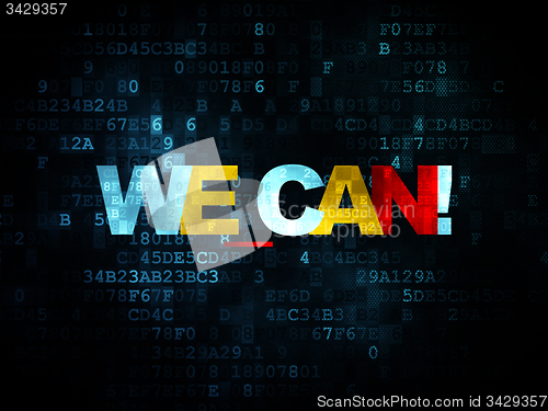 Image of Finance concept: We can! on Digital background