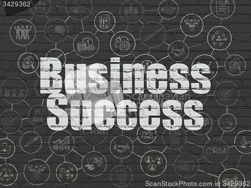 Image of Finance concept: Business Success on wall background