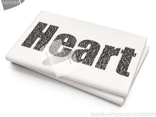 Image of Healthcare concept: Heart on Blank Newspaper background
