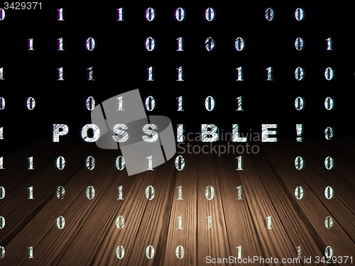 Image of Finance concept: Possible! in grunge dark room