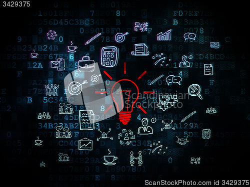 Image of Finance concept: Light Bulb on Digital background