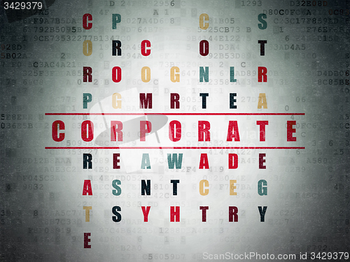 Image of Finance concept: word Corporate in solving Crossword Puzzle