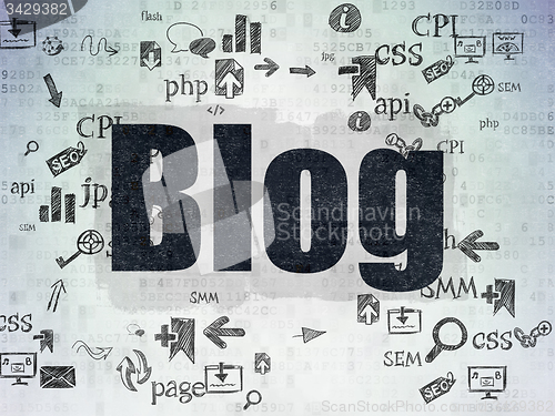 Image of Web design concept: Blog on Digital Paper background
