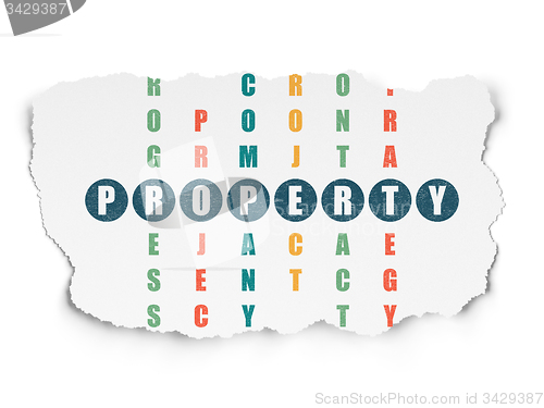 Image of Finance concept: word Property in solving Crossword Puzzle