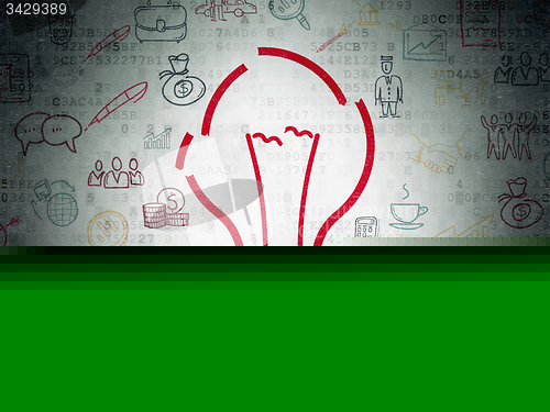 Image of Business concept: Light Bulb on Digital Paper background