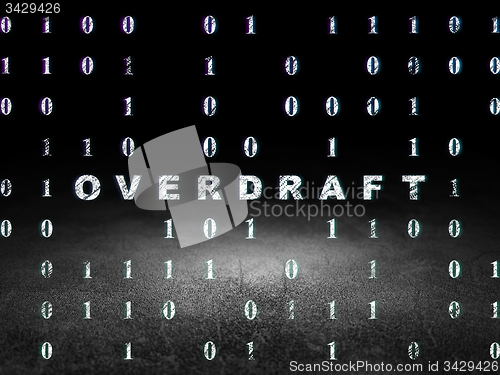 Image of Business concept: Overdraft in grunge dark room