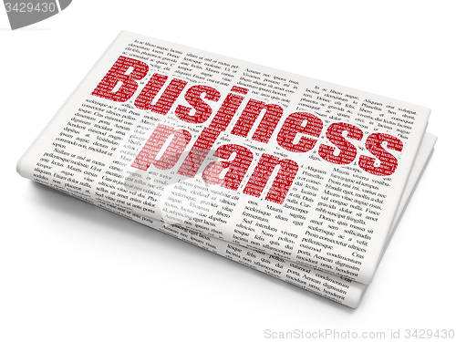 Image of Business concept: Business Plan on Newspaper background
