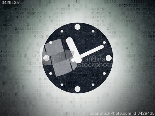 Image of Time concept: Clock on Digital Paper background