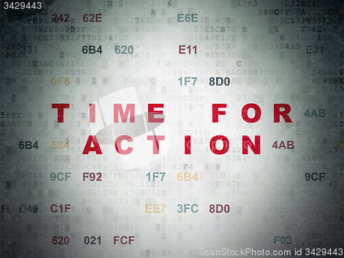 Image of Timeline concept: Time for Action on Digital Paper background