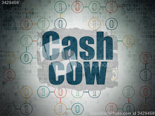 Image of Finance concept: Cash Cow on Digital Paper background