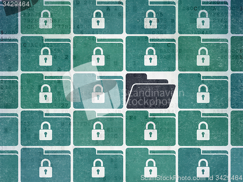 Image of Finance concept: folder icon on Digital Paper background