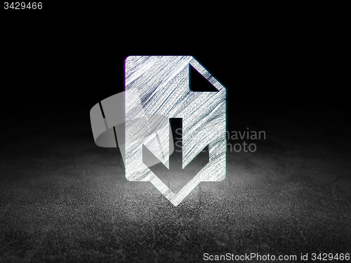 Image of Web development concept: Download in grunge dark room