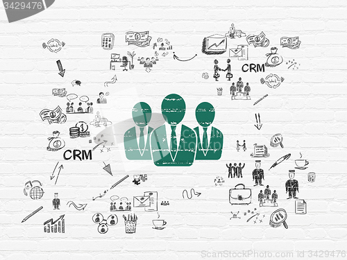 Image of Finance concept: Business People on wall background