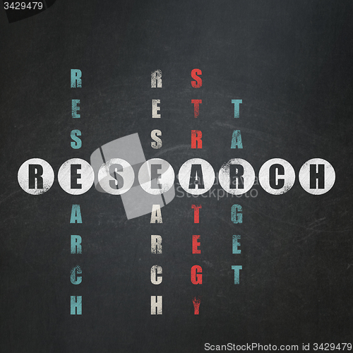 Image of Marketing concept: word Research in solving Crossword Puzzle