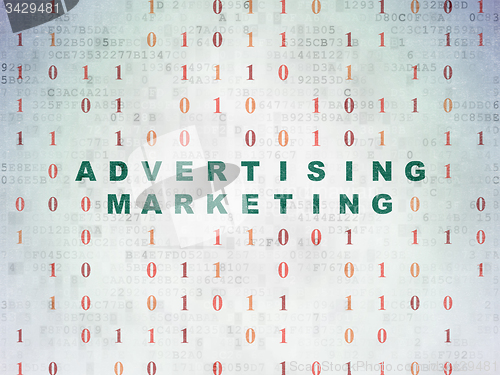 Image of Finance concept: Advertising Marketing on Digital Paper background
