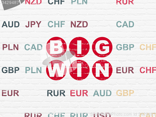 Image of Business concept: Big Win on wall background