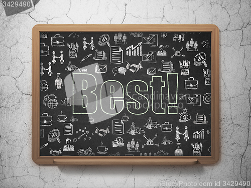 Image of Business concept: Best! on School Board background