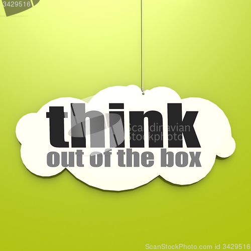 Image of White cloud with think out of the box