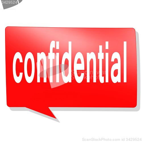 Image of Confidential word on red speech bubble