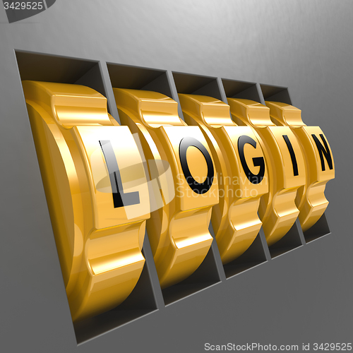 Image of Turn lock with login word