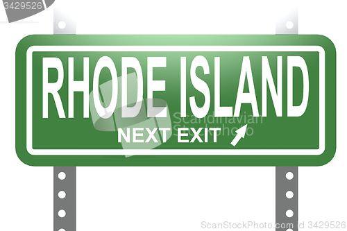 Image of Rhode Island green sign board isolated 