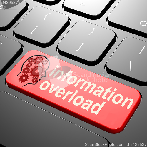 Image of Keyboard with information overload text