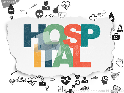 Image of Healthcare concept: Hospital on Torn Paper background