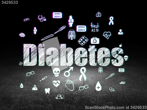 Image of Healthcare concept: Diabetes in grunge dark room