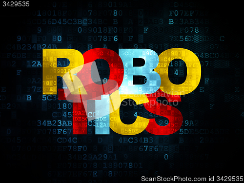 Image of Science concept: Robotics on Digital background