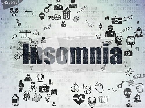 Image of Health concept: Insomnia on Digital Paper background