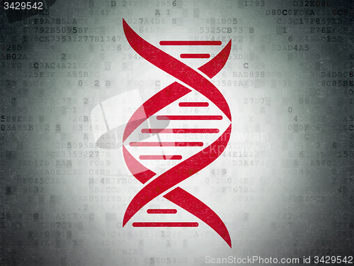 Image of Science concept: DNA on Digital Paper background